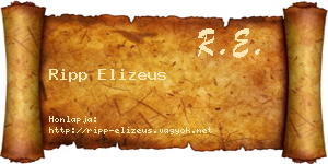 Ripp Elizeus névjegykártya